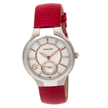 Pre Owned Philip Stein Mother of Pearl Stainless Steel Teslar Women's Wristwatch 35 mm