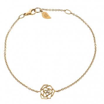 Pre Owned Piaget Rose 18K Yellow Gold And Diamond Bracelet