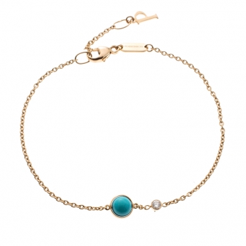 Pre Owned Piaget Possession Diamond Turquoise Bead 18k Rose Gold Bracelet