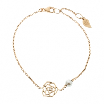 Pre Owned Piaget Rose Diamond & Pearl 18K Rose Gold Bracelet