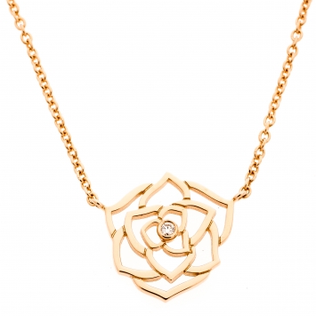 Pre Owned Piaget Rose Diamond 18k Rose Gold Pendant Necklace