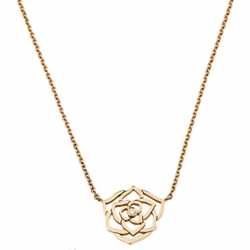 Pre Owned Piaget Rose Diamond 18k Rose Gold Pendant Necklace
