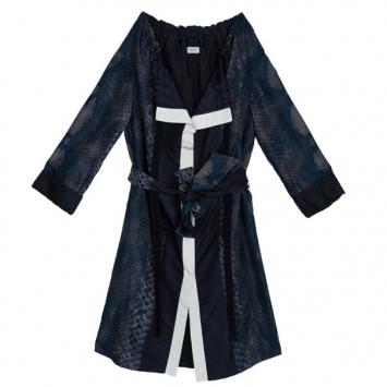 Pre Owned Prada Wrap Snakeskin Coat M