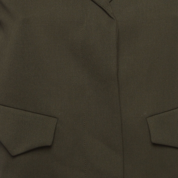 Pre Owned Prada Military Green Wool Gabardine Cropped Jacket XXS