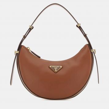 Pre Owned Prada Arque Small Cognac Calfskin Leather Shoulder Bag