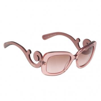 Pre Owned Prada Purple Baroque Rectangle Sunglasses