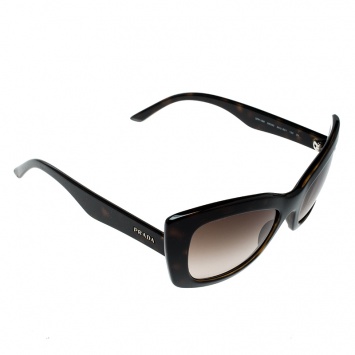 مملوكة مسبقًا Prada Havana/Brown Gradient SPR19M Butterfly Sunglasses 