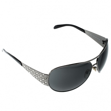 Pre Owned Prada Grey/Black SPR 65I Aviator Sunglasses