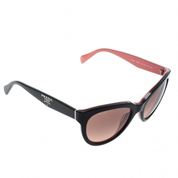 Pre Owned Prada Black/Pink Gradient SPR05P Cat Eye Sunglasses