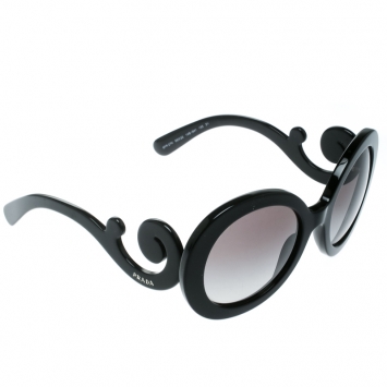 Pre Owned Prada Black/Grey Gradient SPR27N Oversized Round Baroque Sunglasses