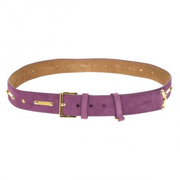 Pre Owned Prada Purple Suede Belt 90 CM