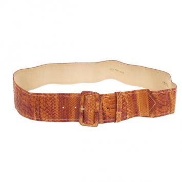 Pre Owned Prada Orange Python Wide Belt 85 CM