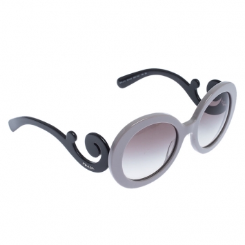Pre Owned Prada Bicolor/Brown Gradient SPR27N Oversized Round Baroque Sunglasses