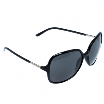 Pre Owned Prada Black SPR 18M Square Sunglasses