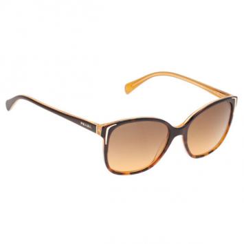 Pre Owned Prada Tortoise Frame SPR01O Cat Eye Sunglasses