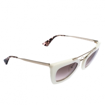 Pre Owned Prada Gold/White Gradient SPR 09Q Cat Eye Sunglasses