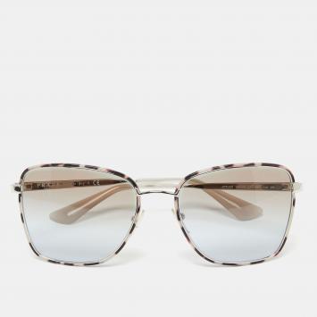 Pre Owned Prada Silver/Havana SPR 52S Square Gradient Sunglasses