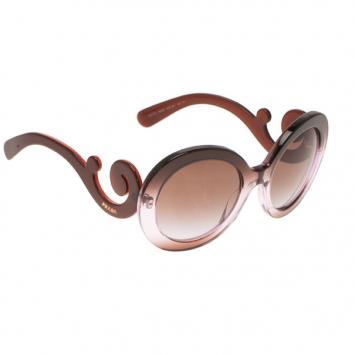 Pre Owned Prada Purple Round Baroque Sunglasses