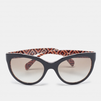 Pre Owned Prada Black Gradient Cat Eye Sunglasses
