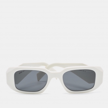 Pre Owned Prada White SPR17W Rectangular Sunglasses