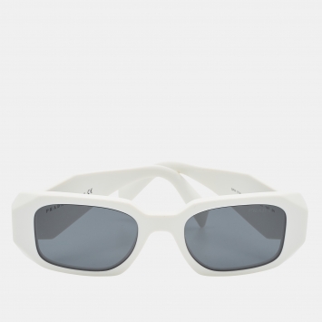 Pre Owned Prada White SPR17W Square Sunglasses