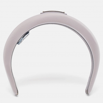 Pre Owned Prada Light Purple Metal Triangle Applique Nylon Headband