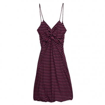 Pre Owned Prada Striped Strapless Dress M