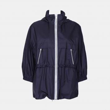 Pre Owned Prada Navy Blue Nylon Parka Zip Jacket Size M
