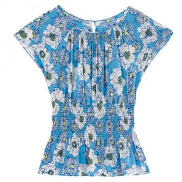 Pre Owned Prada Blue Floral Top M