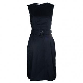 Pre Owned Prada Black Belted Shift Dress S