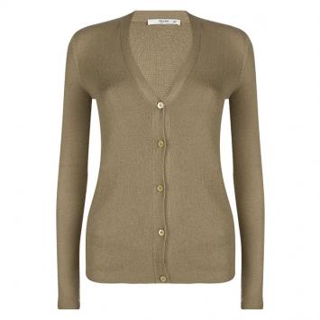 Pre Owned Prada Brown Cashmere Button Front Long Sleeve Cardigan M