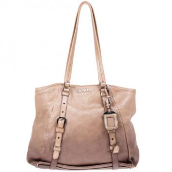 Pre Owned Prada Ombre Leather Shopper Tote
