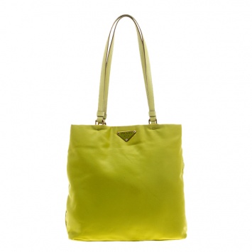 Pre Owned Prada Lime Nylon Tote