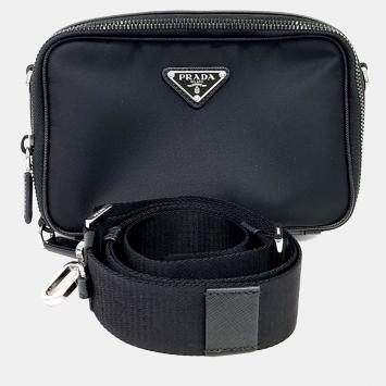 Pre Owned Prada Re-Ylon Black Crossbody Bag