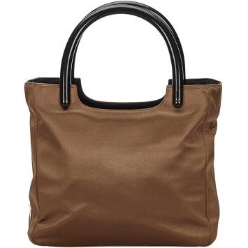 Pre Owned Prada Brown Satin Everyday Bag