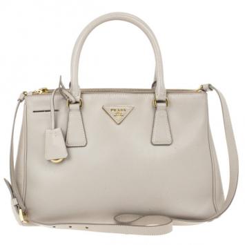 Pre Owned Prada Grey Pomice Mini Saffiano Lux Tote