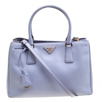 Pre Owned Prada Lilac Saffiano Lux Leather Top Handle Bag