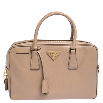 Pre Owned Prada Cammeo Saffiano Lux Leather Bauletto Satchel