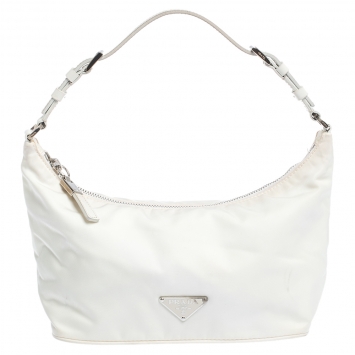 Pre Owned Prada White Nylon Pochette Bag
