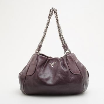 Pre Owned Prada Smoke Ombré Glazed Deerskin Chain Bag