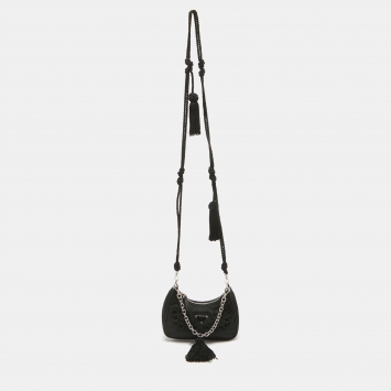 Pre Owned Prada Black Nylon Mini Passamaneria Crossbody Bag