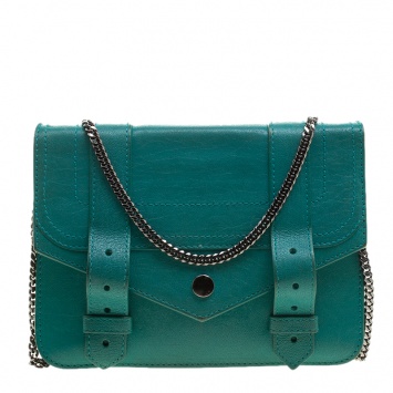 Pre Owned Proenza Schouler Green Leather PS1 Chain Shoulder Bag