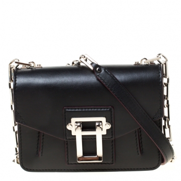 Pre Owned Proenza Black Leather Mini PS1 Mini Indigo Crossbody Bag