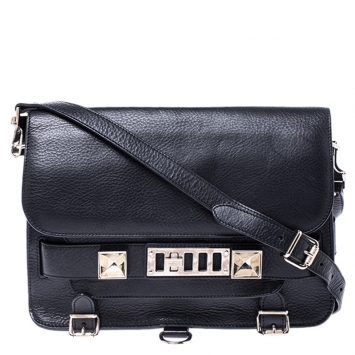 Pre Owned Proenza Schouler Black Leather PS1 Shoulder Bag