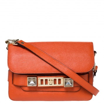 Pre Owned Proenza Schouler Orange Leather PS11 Mini Classic Crossbody Bag