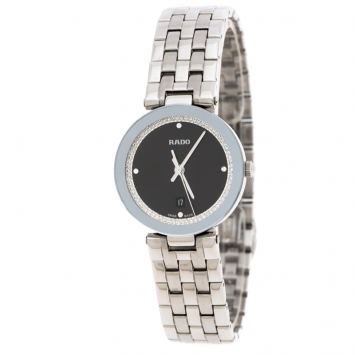 Pre Owned Rado Black Stainless Steel Florence R48874153 Women'd Wristwatch 28 mm