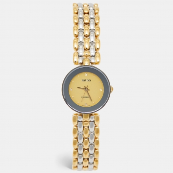 Pre Owned Rado Champagne Two-Tone Stainless Steel Florence R48745253 Women's Wristwatch