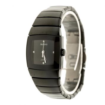 Pre Owned Rado Black Ceramic Titanium Sintra 318.0726.3 Women's Wristwatch 22 mm