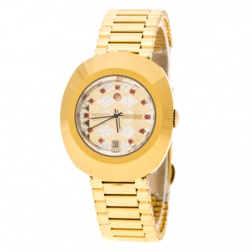 Pre Owned Rado Diastar Gold Plated Stainless Steel Women's Wristwatch 27 mm