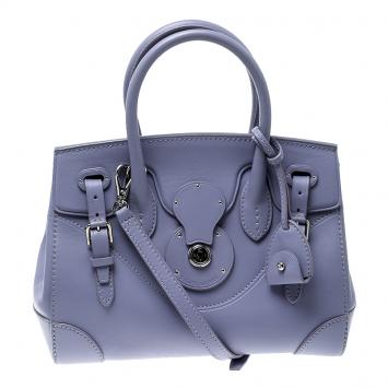 Pre Owned Ralph Lauren Lilac Leather Ricky Top Handle Bag